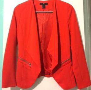 H&M Red Blazer with Zippers